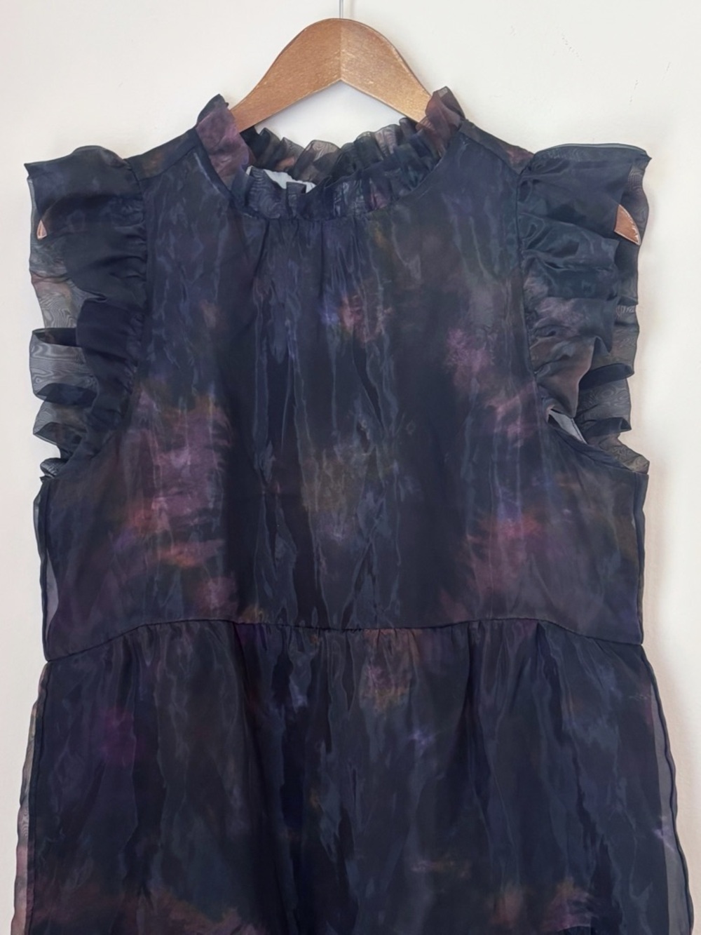 Marie Oliver Black Moon Tye Dye Taren Ruffle Mini Dress Small - Picture 3 of 7